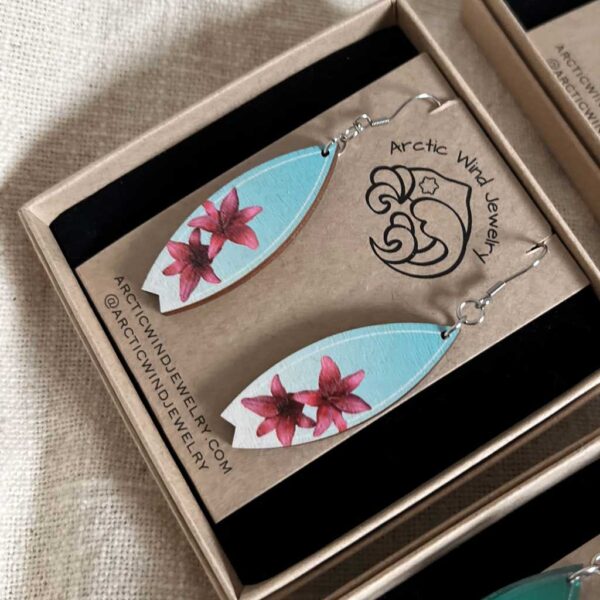 Turquoise surf board earrings - Arctic Wind Jewelry