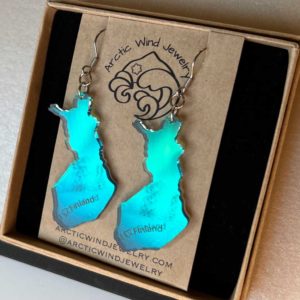 I love Finland with Aurora Borealis Acrylic -earrings