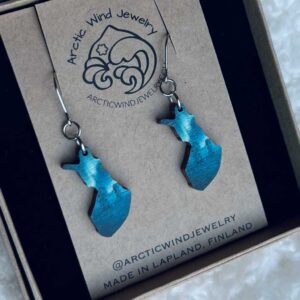 Finland Aurora Borealis Wooden -earrings bring Finnish northern lights to you wherever you are.