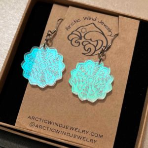 Magical Little Arctic Snowflakes Bright Acrylic -earrings