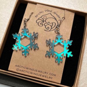 Magical Northern Lights Snowflake Acrylic -earrings
