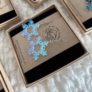 Magical Turquoise Purple snowflake earrings