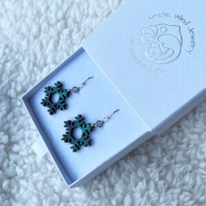 Wooden aurora borealis earrings - Arctic wind jewelry