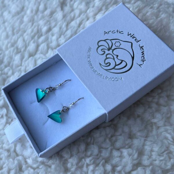 tiny northern lights earrings for northern lights lover -Arctic wind jewelry