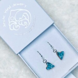 Tiny Arctic Sea Lover Wooden Sterling Silver 925 with Crystal are inspired by the crystal clear and turquoise waves of arctic sea.