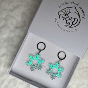 Aurora Borealis Snowflake Acrylic Sterling Silver 925 -earrings