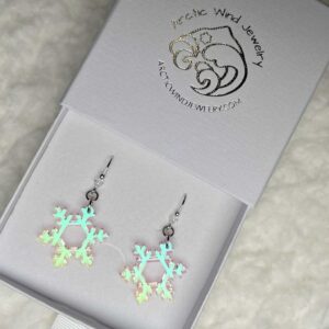 Magical Polar Night Snowflake Acrylic Sterling Silver 925 with Crystal -earrings