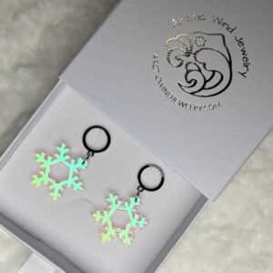 Magical Polar Night Snowflake Acrylic Sterling Silver 925 -earrings