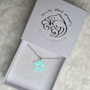 Tiny Almost Like Frozen Snowflake Acrylic Sterling Silver 925 -necklace